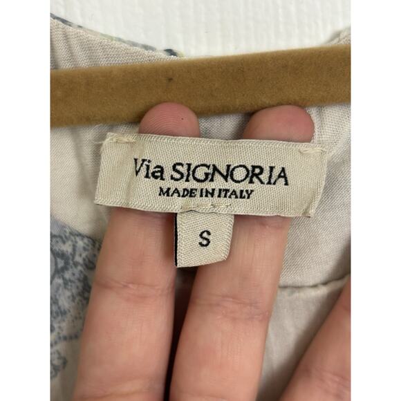 Via Signoria Silk Lace Floral Sleeveless Top Size Small Italy Fairycore Boho Y2K - Picture 3 of 6